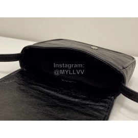 Balenciaga Soft Cowhide Crossbody Flap Bag Black