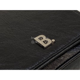 Balenciaga Soft Cowhide Crossbody Flap Bag Black