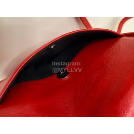 Balenciaga Soft Cowhide Crossbody Flap Bag Red