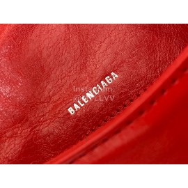 Balenciaga Soft Cowhide Crossbody Flap Bag Red