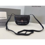 Balenciaga Soft Black Cowhide Crossbody Flap Bag