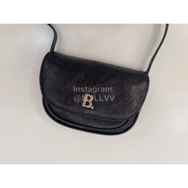 Balenciaga Soft Black Cowhide Crossbody Flap Bag