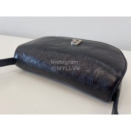 Balenciaga Soft Black Cowhide Crossbody Flap Bag