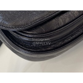 Balenciaga Soft Black Cowhide Crossbody Flap Bag