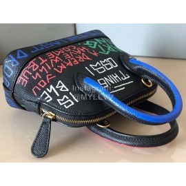 Balenciaga Fashion Letter Graffiti Leather Crossbody Bag Handbag