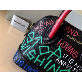 Balenciaga Fashion Letter Graffiti Leather Crossbody Bag Handbag