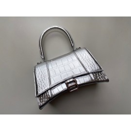 Balenciaga Large Crocodile Leather Hourglass Handbag Crossbody Bag