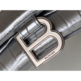 Balenciaga Large Crocodile Leather Hourglass Handbag Crossbody Bag