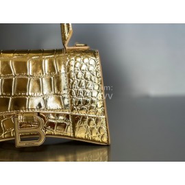 Balenciaga Crocodile Leather Handbag Crossbody Bag Gold