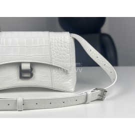 Balenciaga Crocodile Leather Handbag Crossbody Bag White