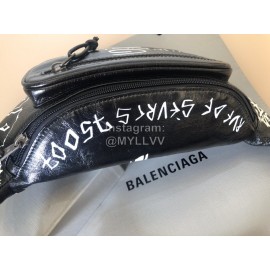 Balenciaga Fashion Graffiti Cowhide Beltpack Black