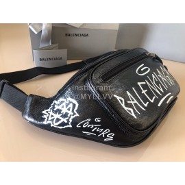 Balenciaga Fashion Graffiti Cowhide Beltpack Black
