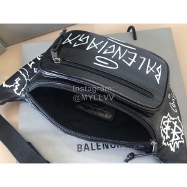 Balenciaga Fashion Graffiti Cowhide Beltpack Black