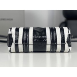 Balenciaga Striped Leather Messenger Bag Handbag