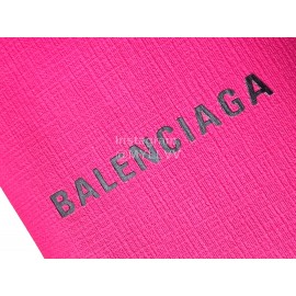 Balenciaga Fashion Cowhide Shopping Handbag Rose Red
