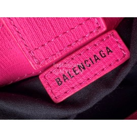 Balenciaga Fashion Cowhide Shopping Handbag Rose Red