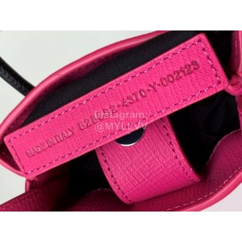 Balenciaga Fashion Cowhide Shopping Handbag Rose Red