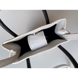 Balenciaga Fashion Graffiti Cowhide Shopping Handbag White