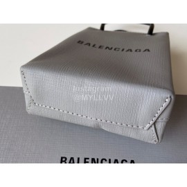 Balenciaga Fashion Graffiti Cowhide Shopping Handbag Gray