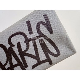 Balenciaga Fashion Graffiti Cowhide Shopping Handbag Gray