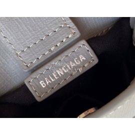 Balenciaga Fashion Graffiti Cowhide Shopping Handbag Gray