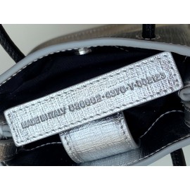 Balenciaga Fashion Cowhide Shopping Handbag Silver