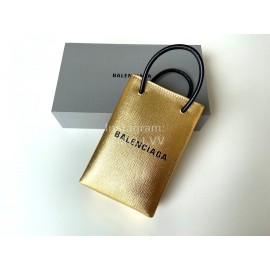 Balenciaga Fashion Cowhide Shopping Handbag Gold