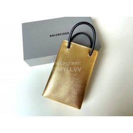 Balenciaga Fashion Cowhide Shopping Handbag Gold