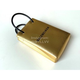Balenciaga Fashion Cowhide Shopping Handbag Gold