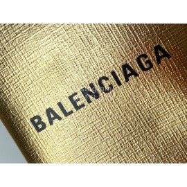 Balenciaga Fashion Cowhide Shopping Handbag Gold