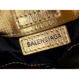 Balenciaga Fashion Cowhide Shopping Handbag Gold