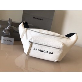 Balenciaga Fashion Sheepskin Waist Bag White