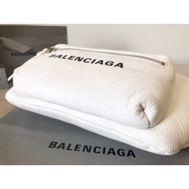 Balenciaga Fashion Sheepskin Waist Bag White