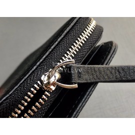 Balenciaga Lychee Grain Cowhide Two Fold Wallet Black