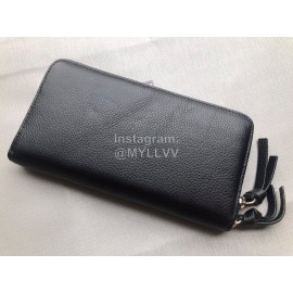 Balenciaga Lychee Grain Cowhide Long Zipper Wallet