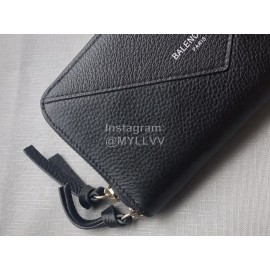 Balenciaga Lychee Grain Cowhide Long Zipper Wallet