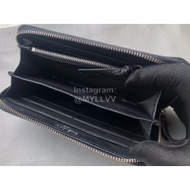 Balenciaga Lychee Grain Cowhide Long Zipper Wallet