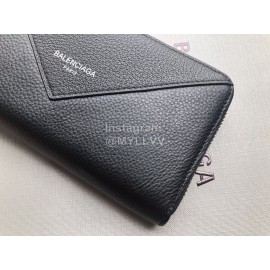 Balenciaga Lychee Grain Cowhide Long Zipper Wallet