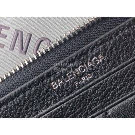 Balenciaga Lychee Grain Cowhide Long Zipper Wallet