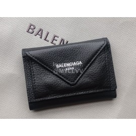 Balenciaga Lychee Grain Cowhide Three Fold Wallet