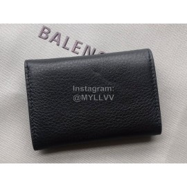 Balenciaga Lychee Grain Cowhide Three Fold Wallet