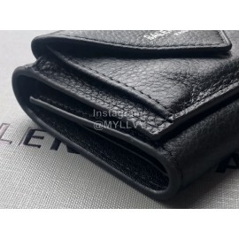 Balenciaga Lychee Grain Cowhide Three Fold Wallet
