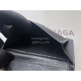 Balenciaga Lychee Grain Cowhide Three Fold Wallet