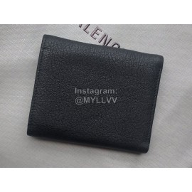 Balenciaga Black Lychee Grain Cowhide Three Fold Wallet