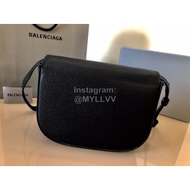 Balenciaga Black Cowhide Crossbody Flap Bag