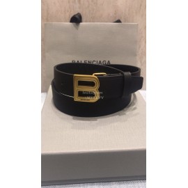 Balenciaga Fashion Leather Gold Buckle 30mm Belts Black