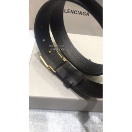 Balenciaga Fashion Leather Gold Buckle 30mm Belts Black
