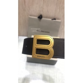 Balenciaga Fashion Leather Gold Buckle 30mm Belts Black
