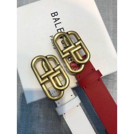 Balenciaga Fashion Leather Gold Buckle 30mm Belts Red