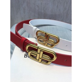 Balenciaga Fashion Leather Gold Buckle 30mm Belts Red